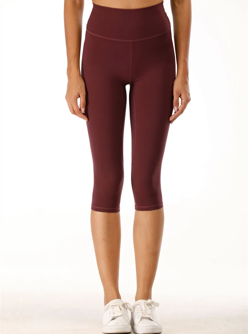 Outlets No.1 Women Leggings Align Calf Length Pants Fitness Nylon Running Yoga Breathable Seamless Cropped Leggings Workout