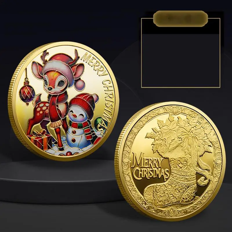 Монета Санта-Клауса счастливого Рождества мультяшный дизайн памятная монета