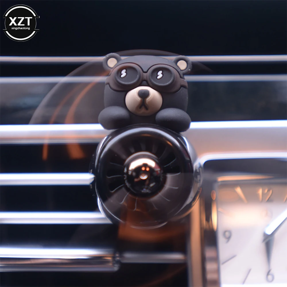 

XZT Car Air Freshener Bear Pilot Rotating Propeller Outlet Fragrance Magnetic Design Auto Accessories Interior Perfume Diffuse