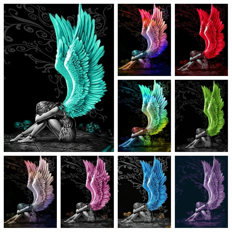 Lost Angel 5D DIY Drills Diamond Painting Rhinestone Cross Stitch Wings Embroidery Hobby Craft Home Decor Children's Gifts