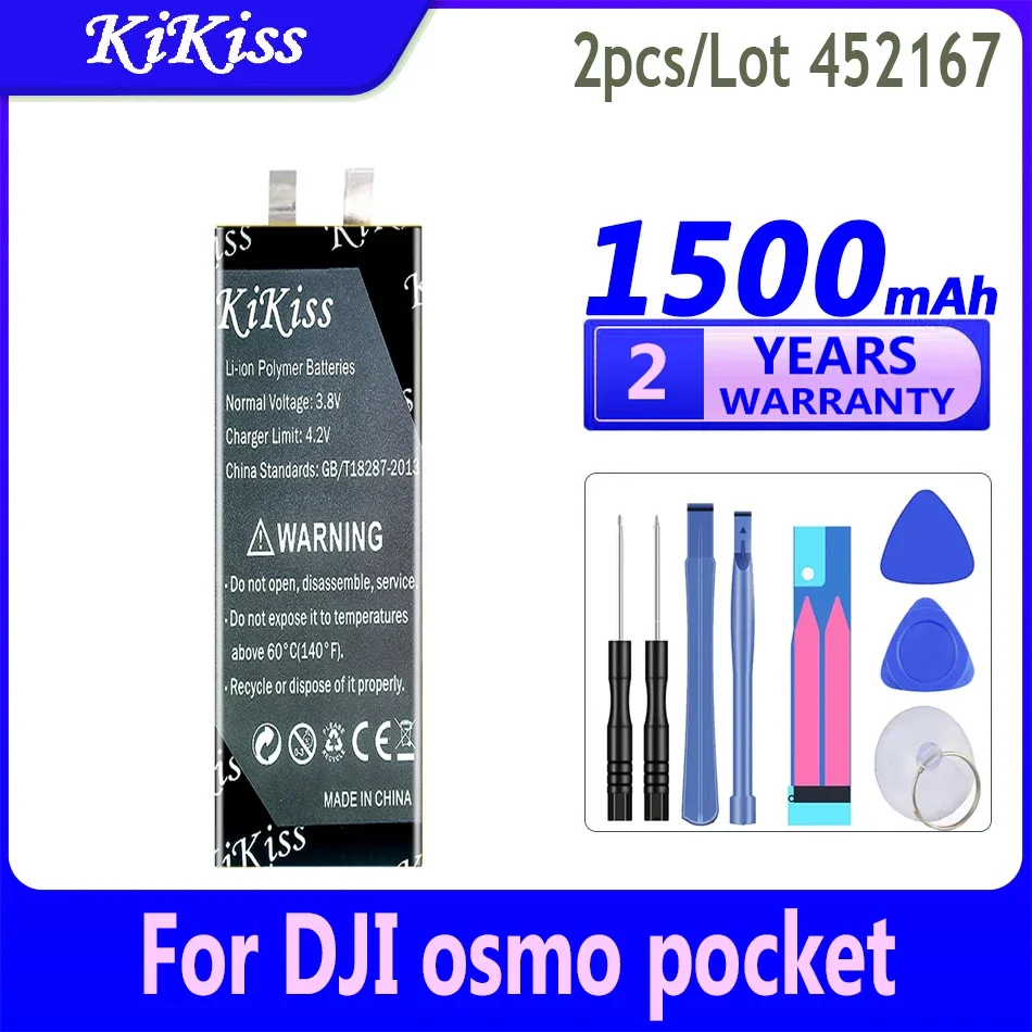 Мощная батарея KiKiss 2 шт./лот 452167 IAS001NA HB3 для DJI osmo pocket II pocket2 Аккумулятор экшн-камеры