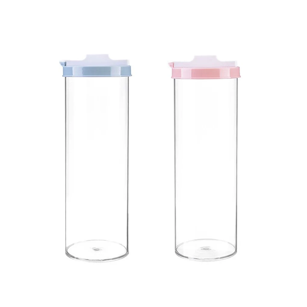 

Sealed Noodle Pasta Storage Bottle Food Storage Container with Push-pull Lid Transparent PP Bean Container