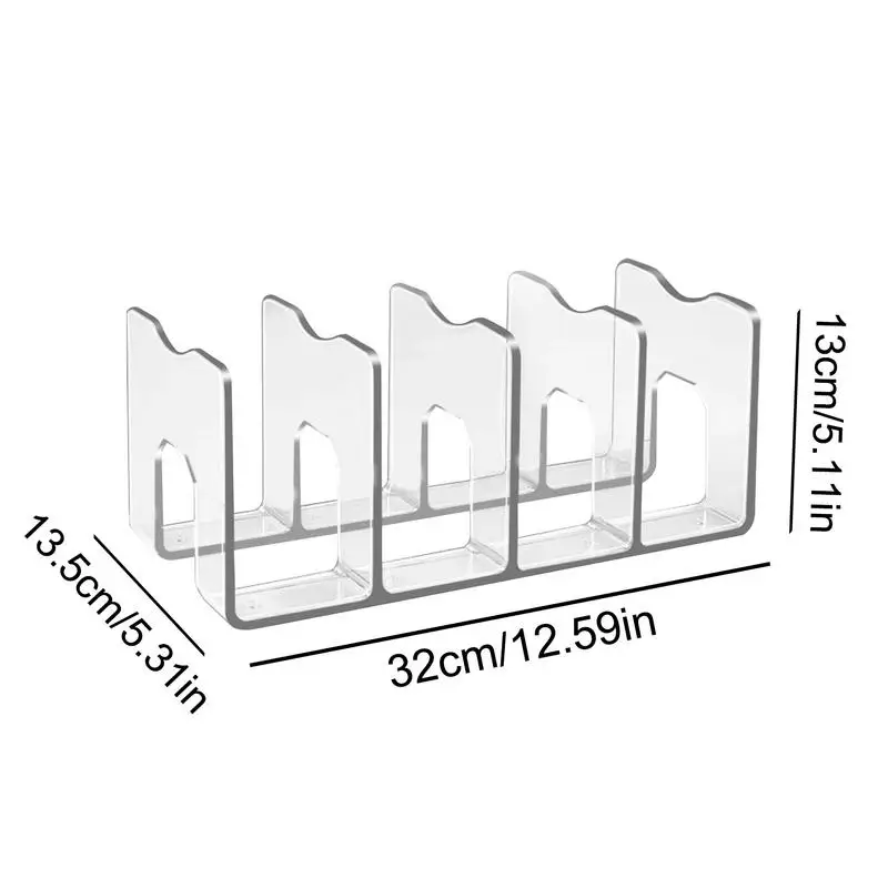 Прозрачный разделитель для книг с 4 ячейками настольный органайзер прозрачная