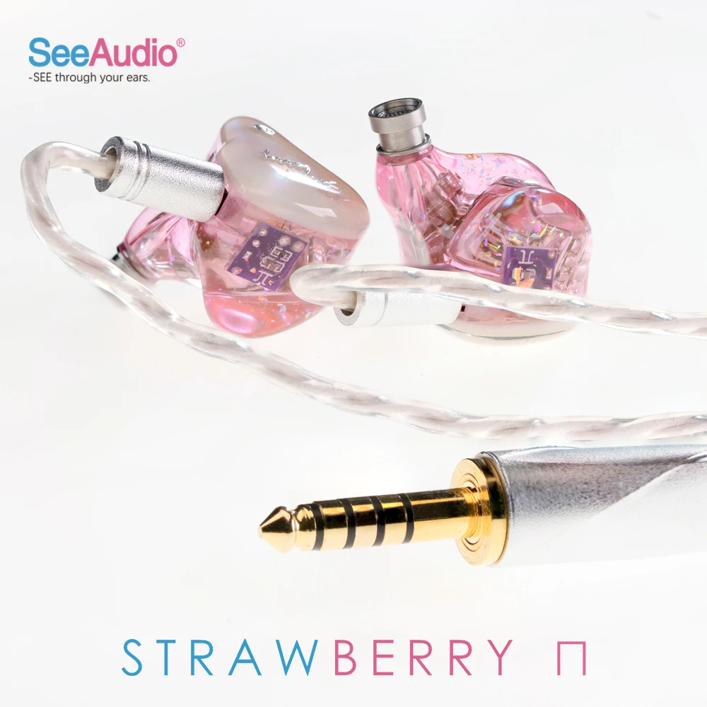 Фото Наушники-мониторы SeeAudio-Strawberry-PI с 6BA-драйверами HiFi, проводные, с отсоединяемым 2-контактным кабелем, для прослушивания музыки и вокала, аудиофильские IEM №1
