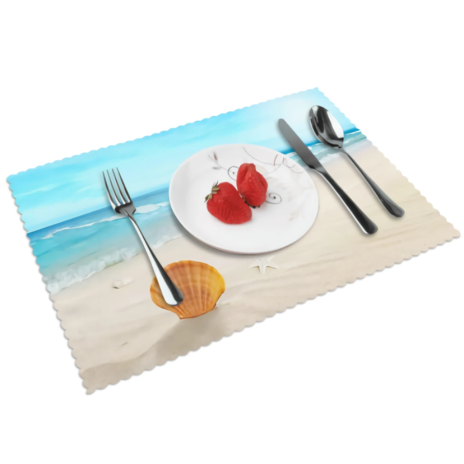 

Beach Placemats for Dining Table 12 x 18 inches Heat Resistant Table Placemats Set of 4 for Kitchen Dining Table