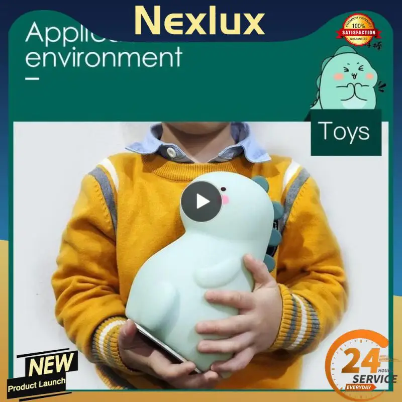 

Cute Cartoon LED Night Light Dinosaur Silicone Night Light For Baby Kid Bedroom Decor Bedside Lamp Christmas Gift