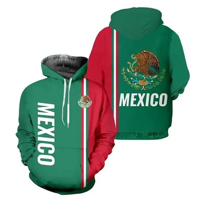 Худи с эмблемой флага Мексики для мужчин худи 3D-принтом орла тотем Детские Модные