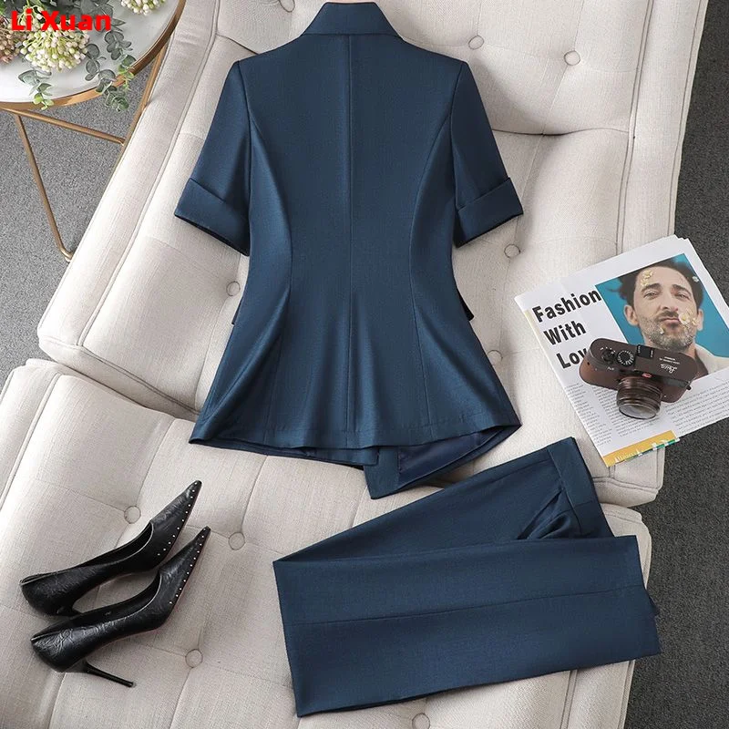 New Elegant Women Formal Suits For 2023 Summer High Quality Fashion Slim Casual Blazer And Pants Office Ladies Work Wear