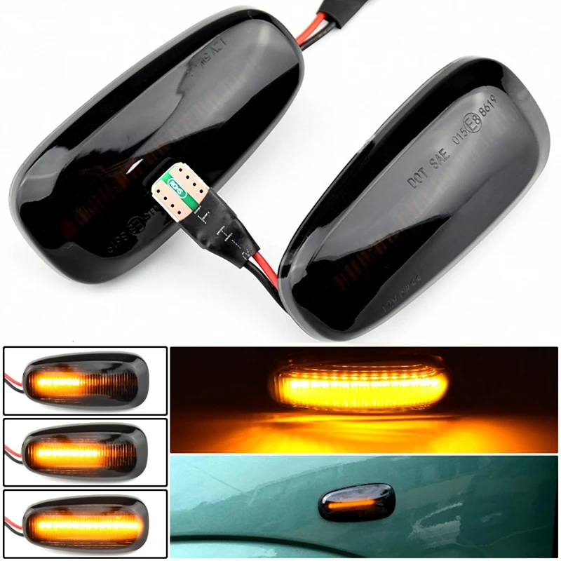 

Turn Signal Light, Dynamic Side Indicator Flowing Side Marker Repeater Smoke Compatible for Old Opel Astra Zafira