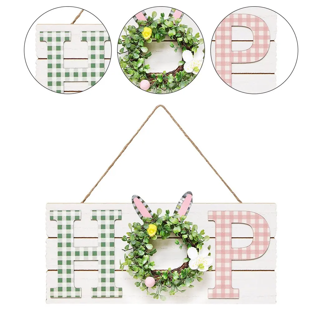 

Список пасхальных украшений, подвеска, кролик, деревянный искусственный цветок, ротанговый венок, список подвеска на дверь Рождественская