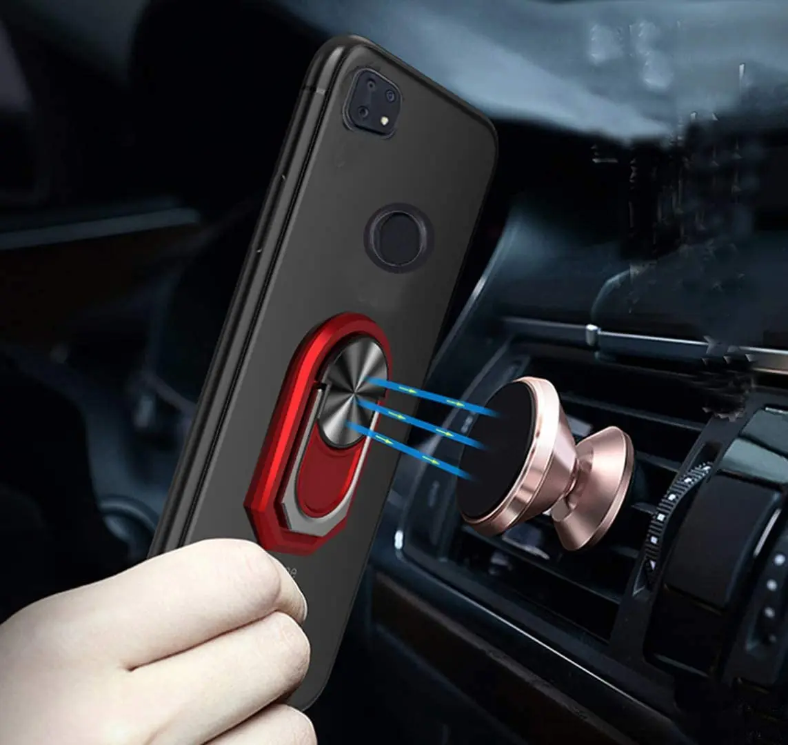 Кольцевой держатель для Realme GT6 противоударный мягкий чехол из ТПУ с подставкой GT