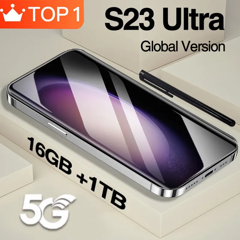 

New S23 Ultra Smart phone 6.8" Full Screen Cell Phone Snapdragon 8 Gen2 6800mAh Battery 4G 5G Mobile Phones Global Version