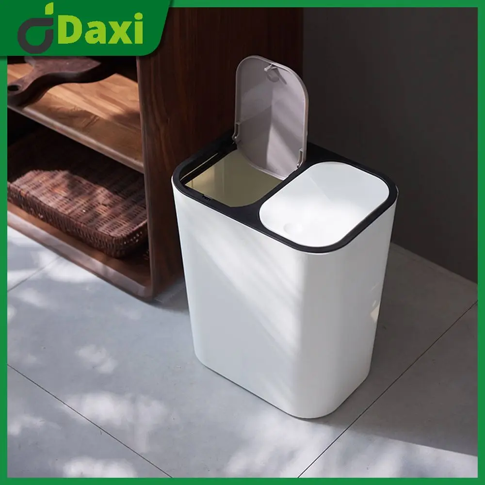 

Durable Garbage Bin Fashionable With Lid Trash Can Thickened Press Type Garbage Bin Household Cleaning Products