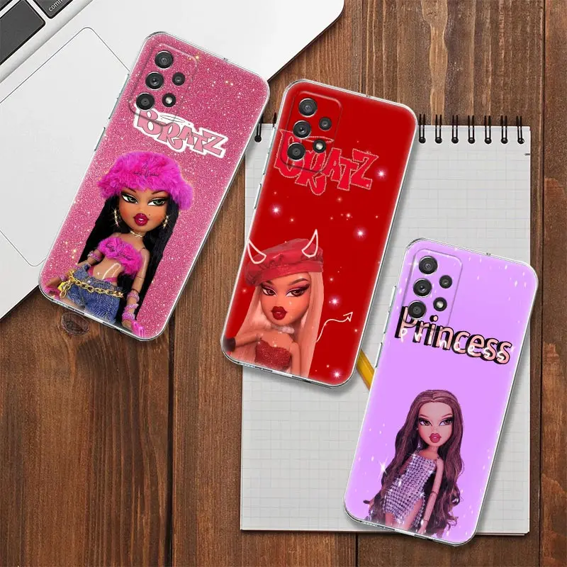 

Cartoon Fashion Bratz Doll Clear Case For Samsung Galaxy A53 5G Cases A52 A23 A13 A12 A32 A33 A73 A41 Soft Silicone Phone Covers