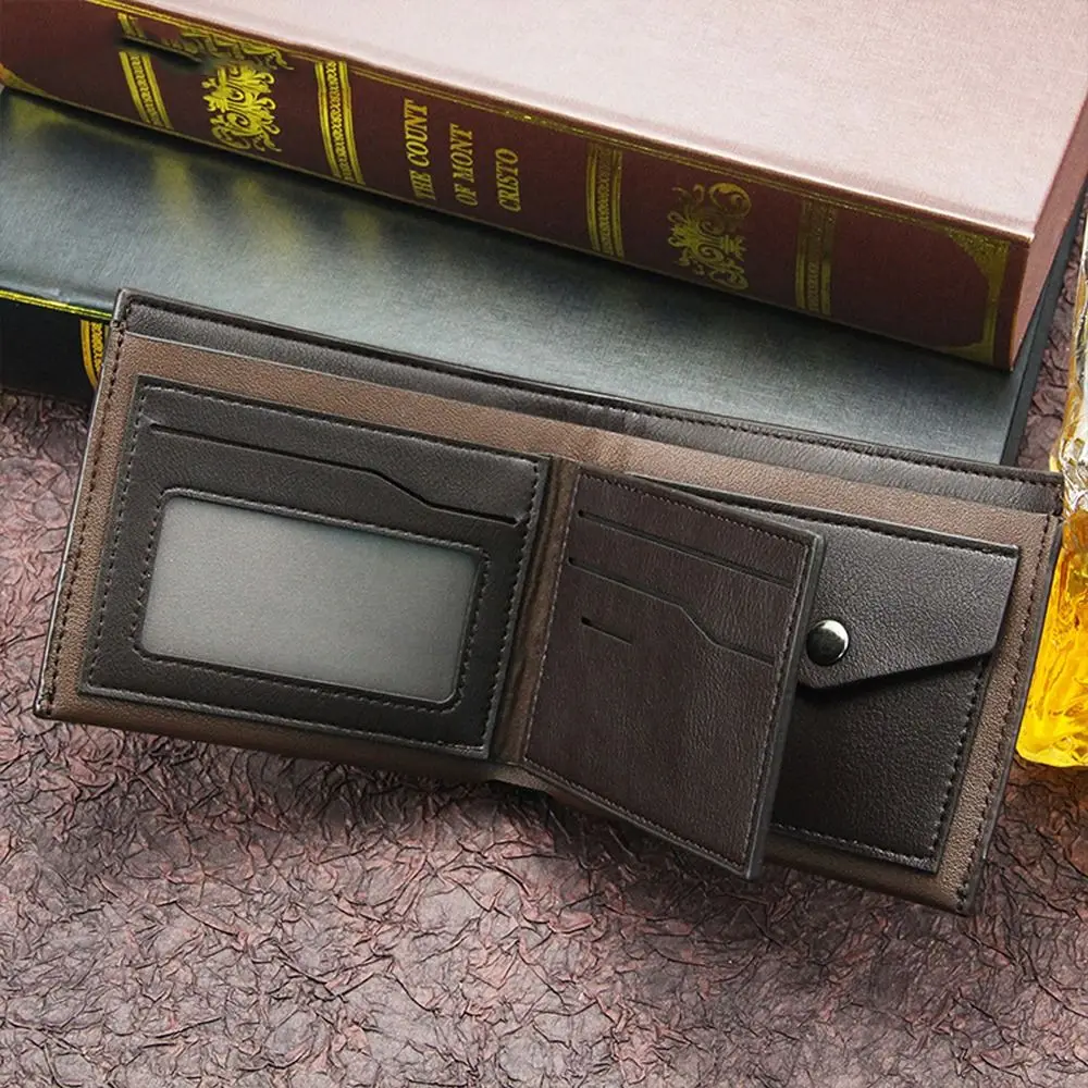 

Letter Men's PU Leather Wallets Vintage Multi-position Short All-match Korean Style Outdoor