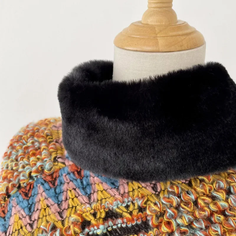 Осенне-зимние накидки национальный вязаный плащ женский новый пуловер с