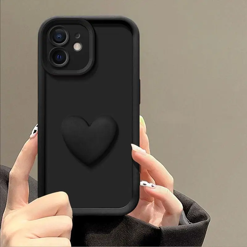 3D Cute Love Heart однотонная цветная крышка для OPPO Reno 10 Pro Plus 8T 4 5 6 7 8 7Z 8Z 6Z 4Z 5Z Realme 11 чехол 8i