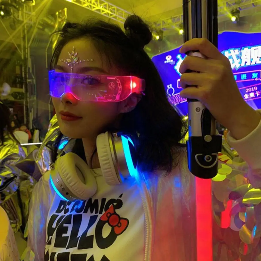 

LED Luminous Glasses EL Flashing Neon Bar Party LED Glasses Light Up Glasses Rave Costume Party Decor DJ Sunglasses Party Decor