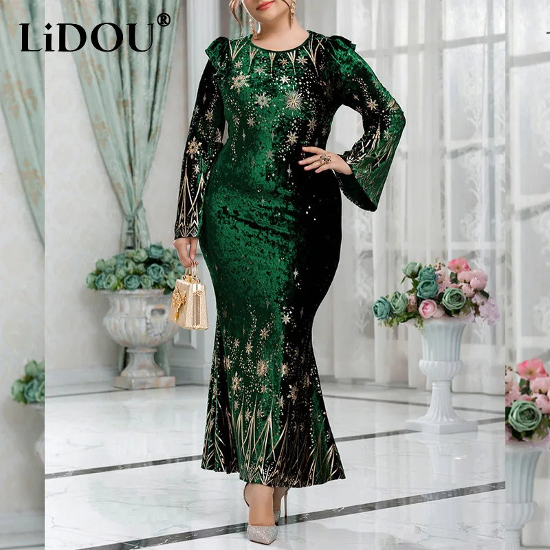 Женское винтажное платье в мусульманском стиле