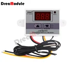W3001 светодиодный цифровой термостат с контролем температуры, 12 В постоянного тока, 24 В, AC110V-220V, терморегулятор, управление охлаждением, кабель NTC 10K