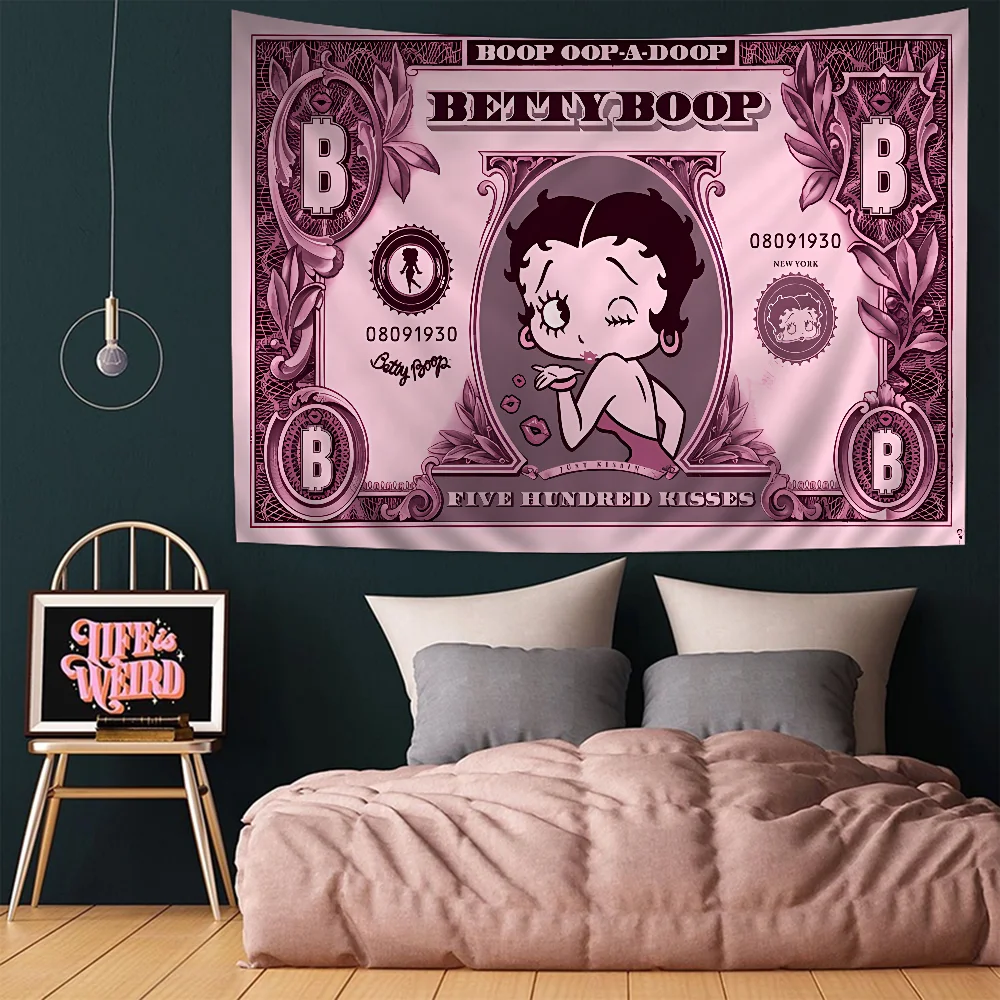 B-Bettys Boops Красочный гобелен Настенный богемный настенный Мандала Настенные листы