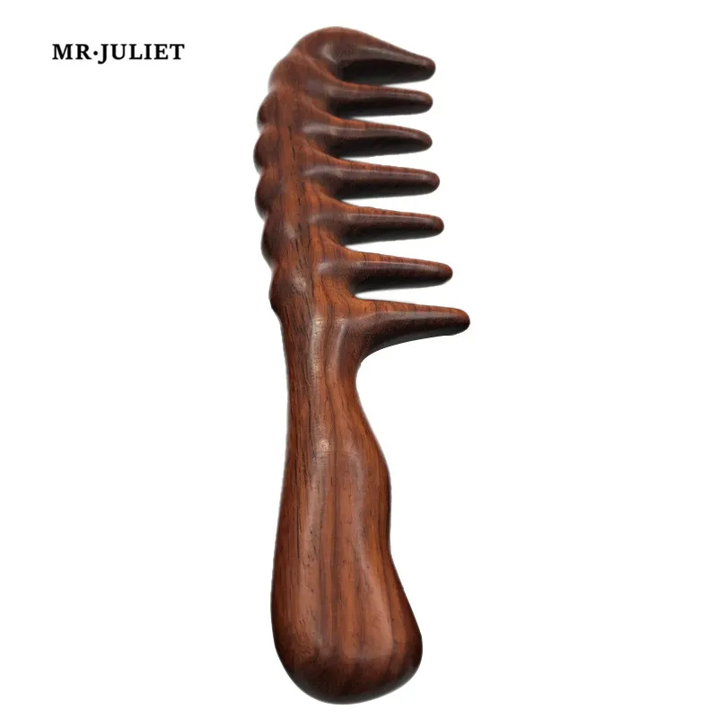 

MR.JULIET High-Grade Sandalwood Comb Massage Ultra-Wide Tooth Large Tooth Anti-Static Solid Wood Thickened Handle Comb