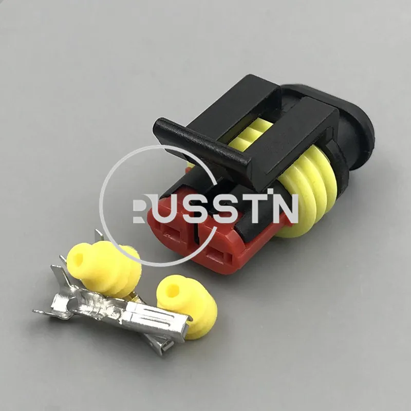 

1 компл. 2 Pin AMP SuperSeal Водонепроницаемая электрическая Автомобильная вилка, кабельная розетка в сборе переменного тока для автомобиля 282104-1 282080-2
