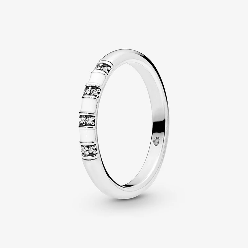 

Comfortable to Wear 925 Solid Silver Silver And White Enamel Ring Ring Original Women Jewelry Gift For Daily Life Scenes
