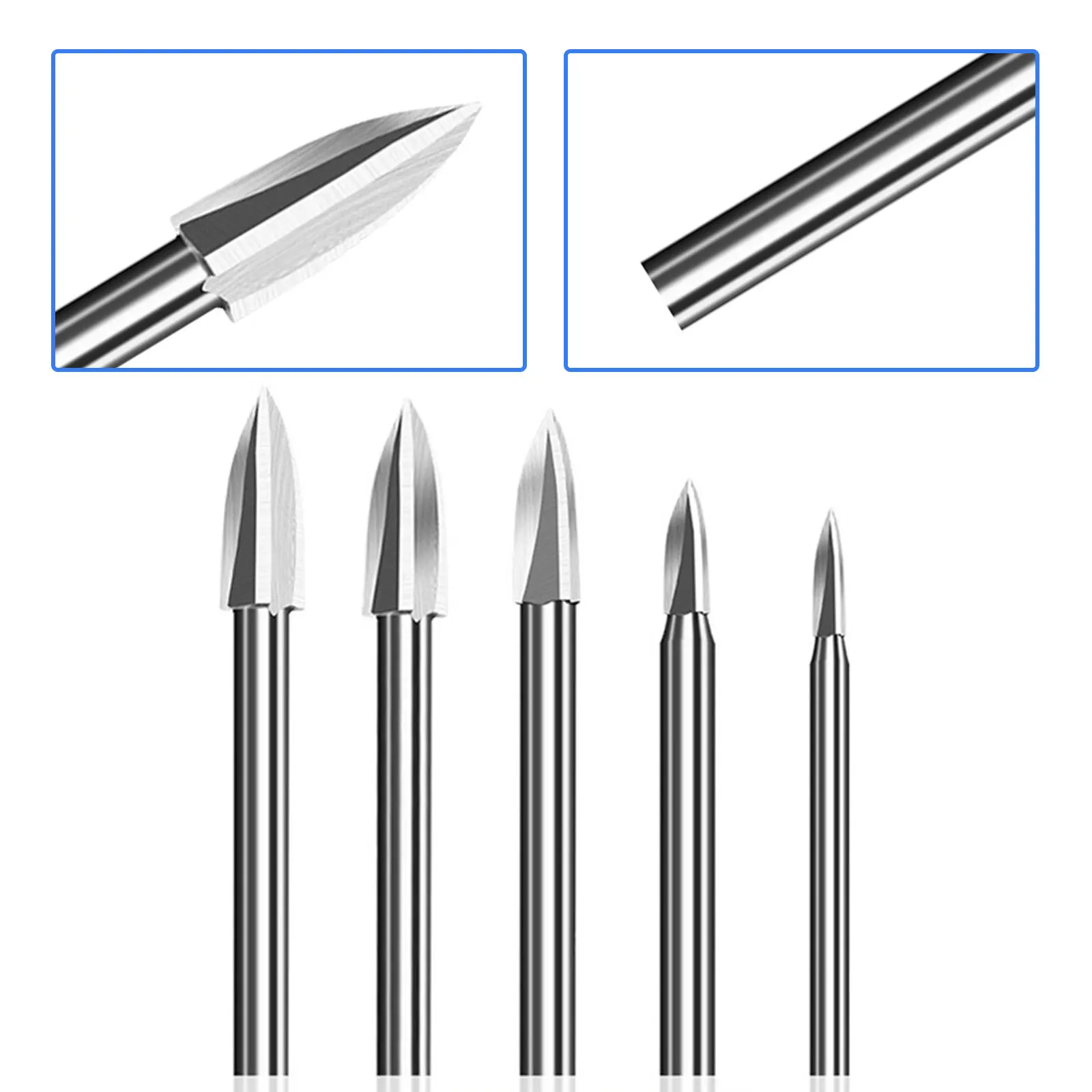 5pcs Wood Carving Drill Bit HSS Engraving Drill Bit Set Solid Carbide Steel Root Milling Grinder Burr Precise Carve Hand Tool images - 6