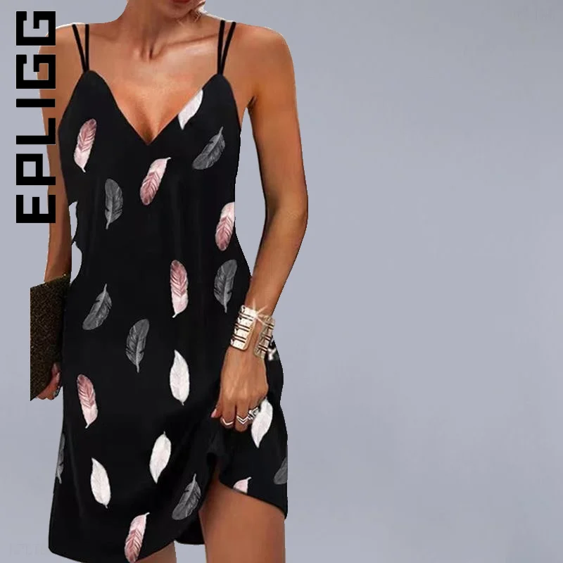 

Модное платье Epligg, женское пляжное свободное платье на бретельках, эластичные вечерние платья, праздничные шикарные платья, платье для дево...