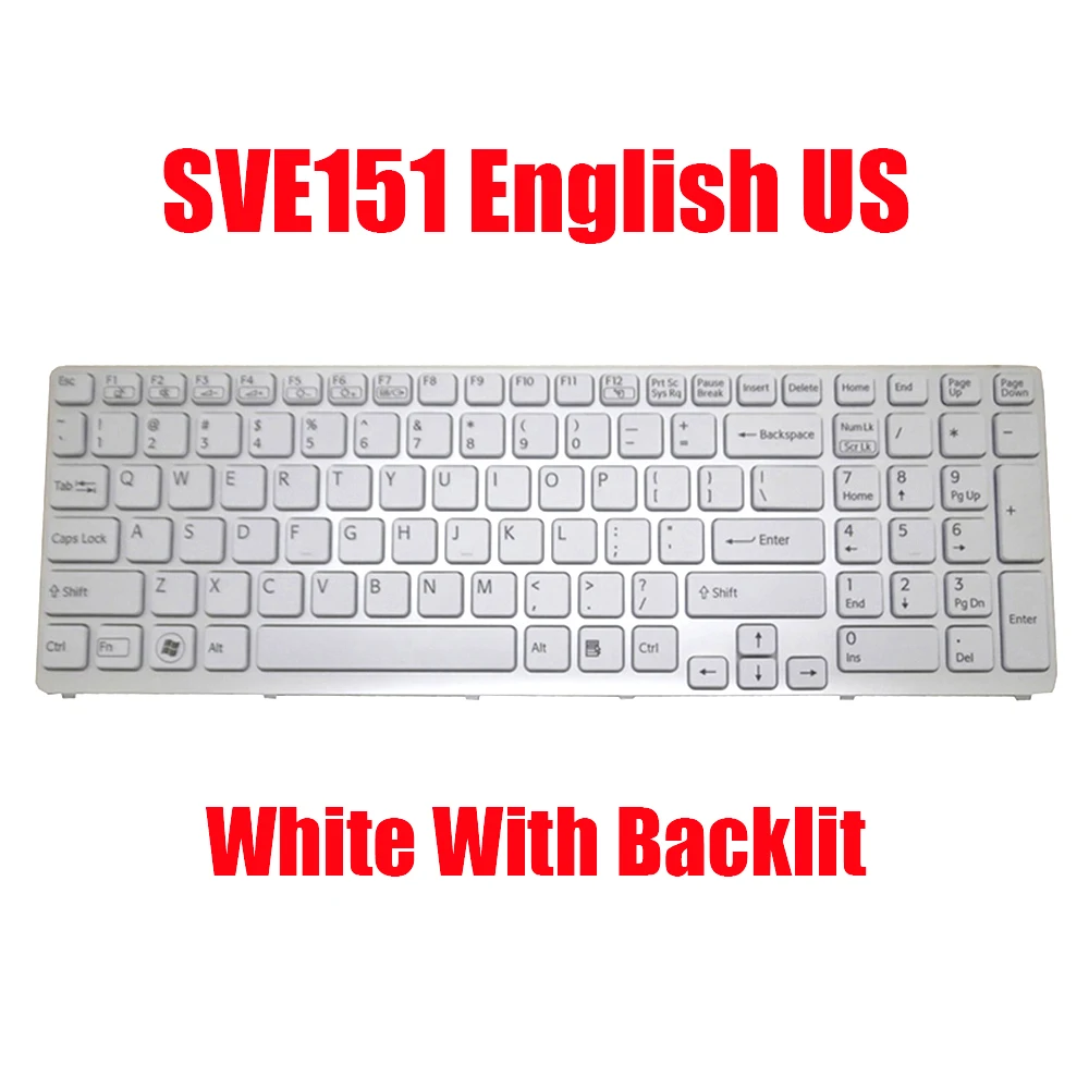 Клавиатура для ноутбука SONY VAIO SVE151 SVE17 149028811US V133846A-US V133930CS1US3A 149027311US