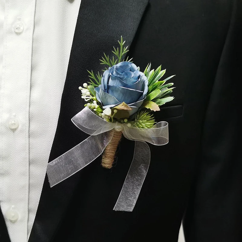 Цветы на запястье для подружки невесты искусственные шелковые розы корсажное