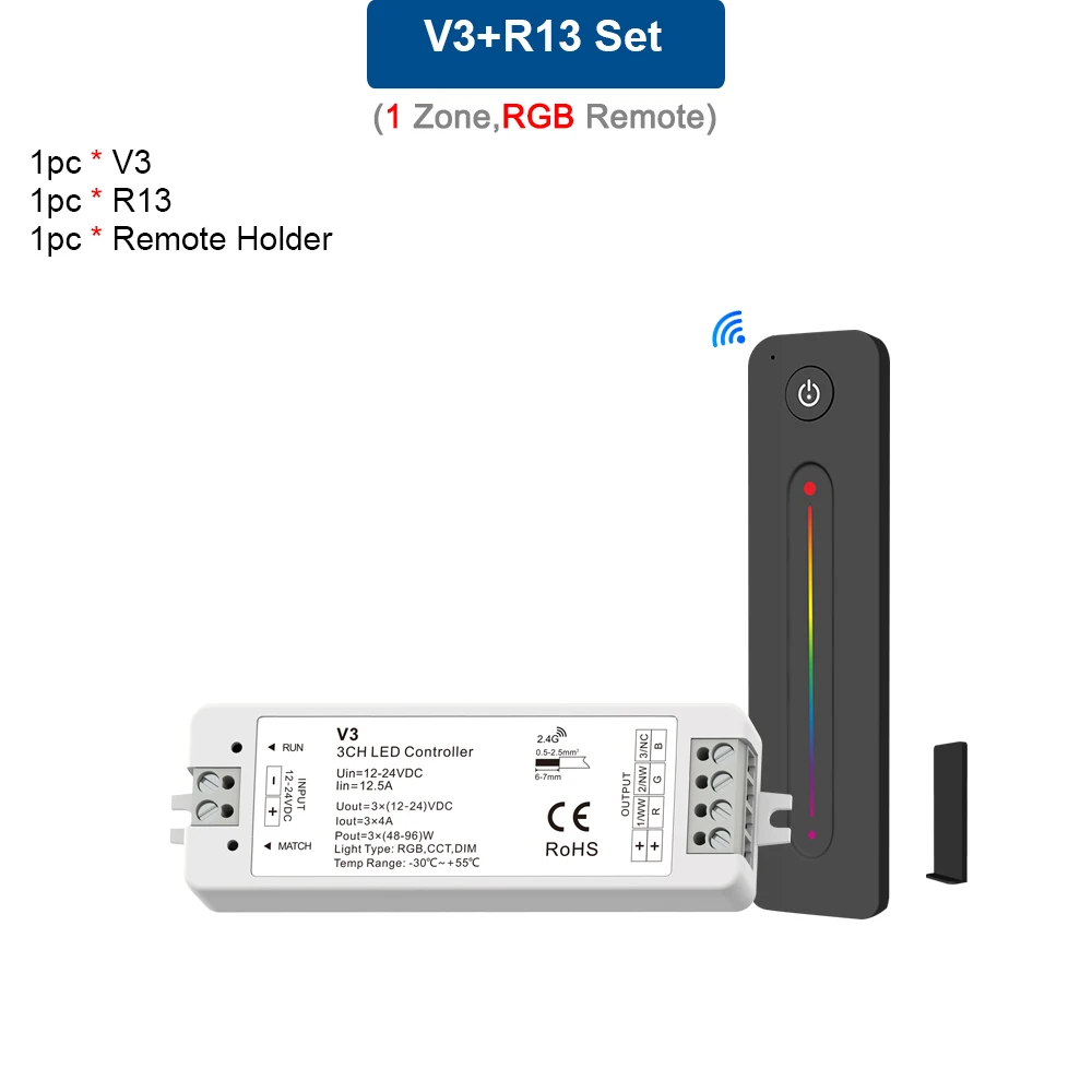 Контроллер Lisxchda RGB для светодиодных лент 12 В 24 постоянное напряжение 3 канала А
