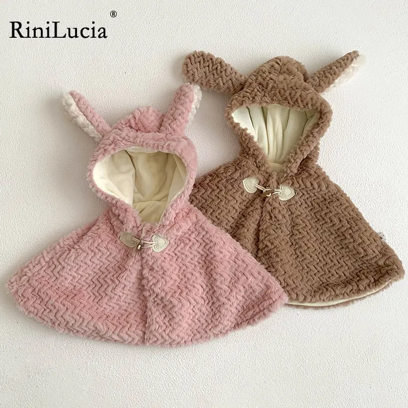 

RiniLucia Baby Boys Warm Outerwear Autumn Winter Newborn Baby Girl Lamb Hooded Cloak Toddler Clothing Infant Fleece Clothes