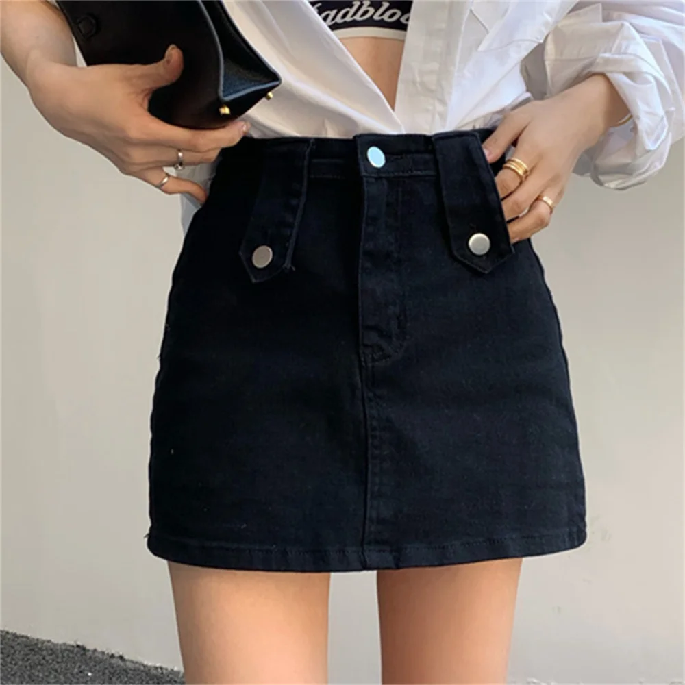 

Hzirip Korea Sexy Girls Jeanswear Mini Skirt Women S-L Summer 2022 Chic Office Lady High Waist New Slim Prom Hot Denim OL