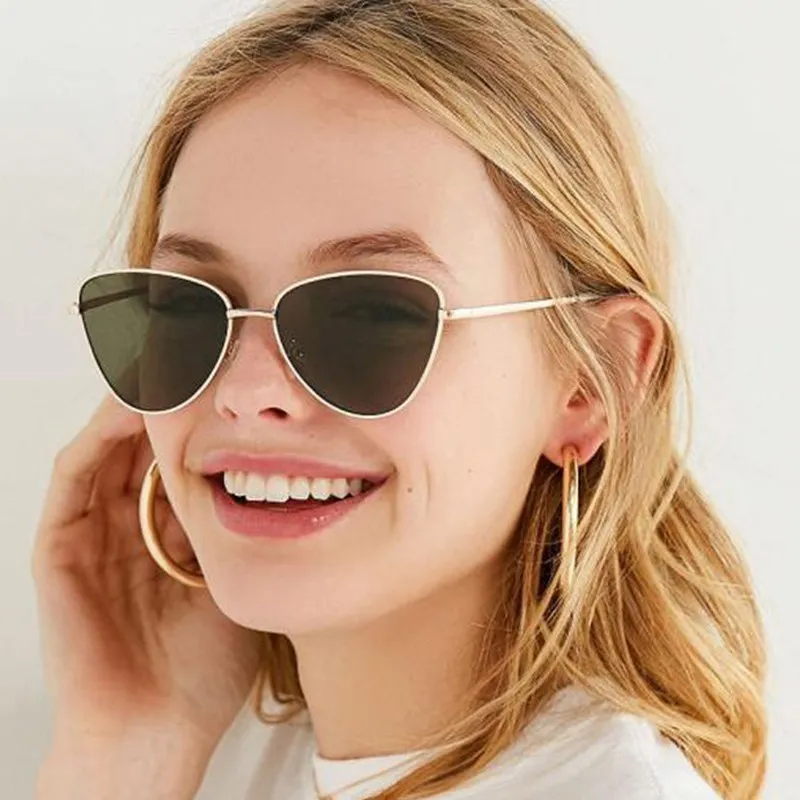 

2019 New Metal Cateye Sunglasses Women Brand Designer Candy Color Sun Glasses Street Beat Oculos De Sol Feminino Okulary