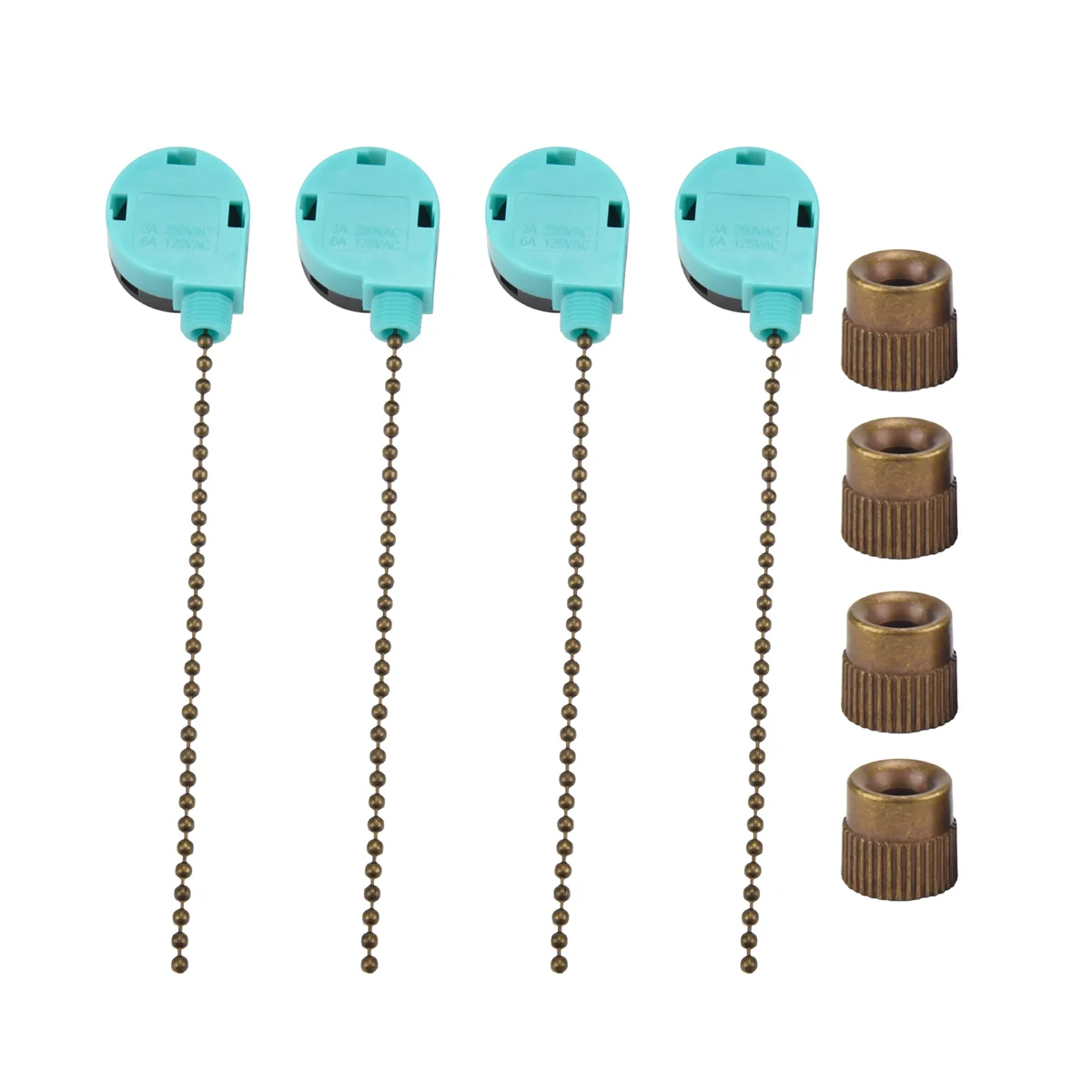 

4 шт., выключатель потолочного вентилятора, 3 скорости, 4 провода