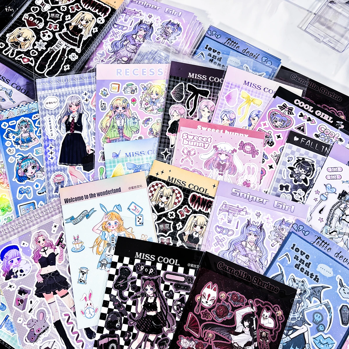 SKYSONIC DOMI 3/4/6/8pcs Full Set Series Decorative Stickers Sweet Girl Idol Cards Scrapbooking Journal Sticker Stationery Suppl