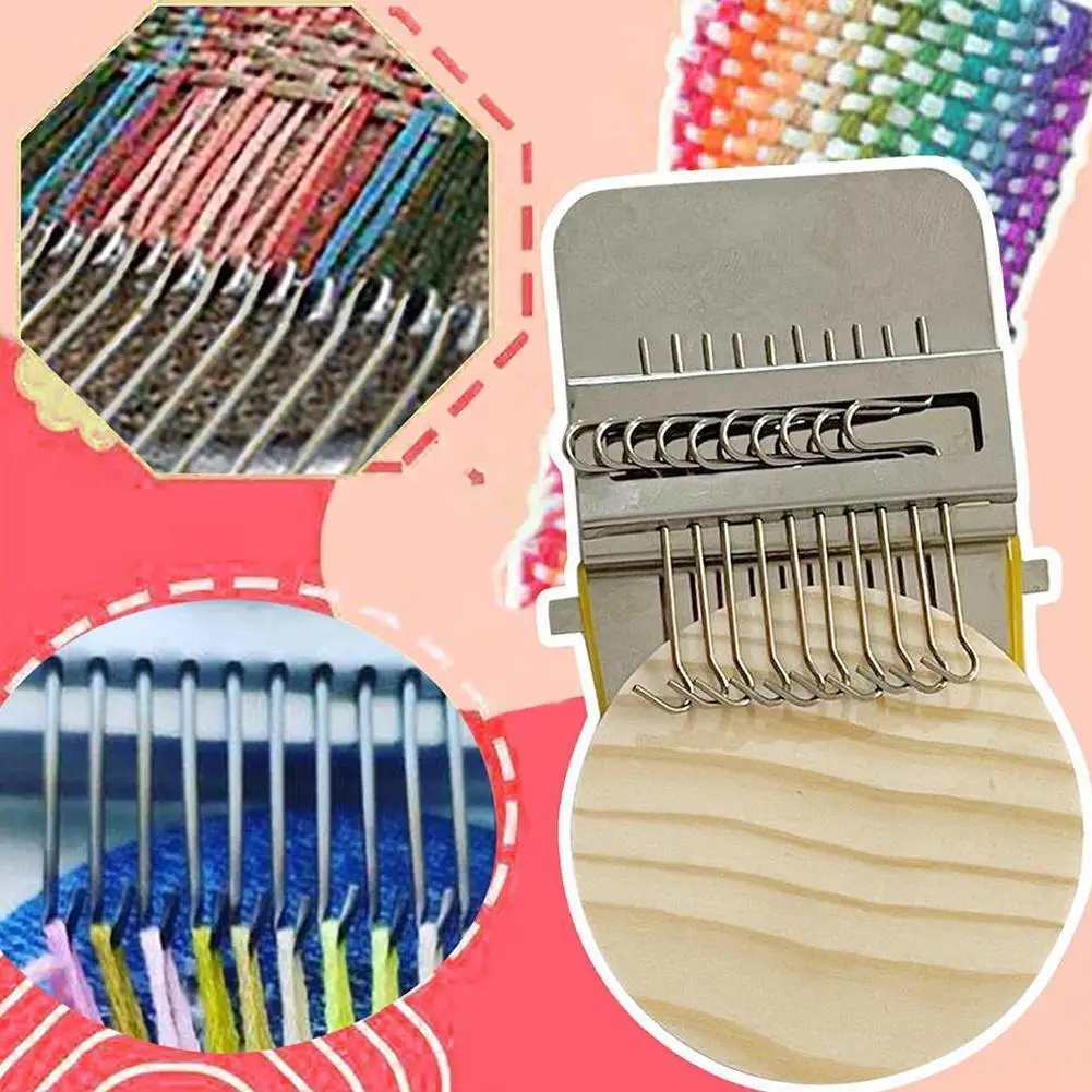 

Weaving Darning Mini Loom Machine Wooden Loom Knitting Machine Home Fun Repair Loom Manual DIY Weaving Art Darning Tools