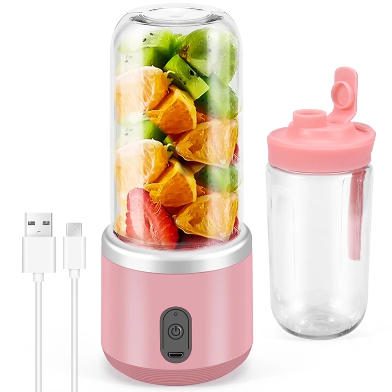 

300 мл портативная соковыжималка, блендер с USB-зарядкой, чашка для соковыжимания лимона, апельсина, фруктов, Розовый B