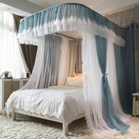 u shaped integrated anti mosquito net bracket princess bed mosquitoes netting hanging bed canopy curtain for bedroom decoration
