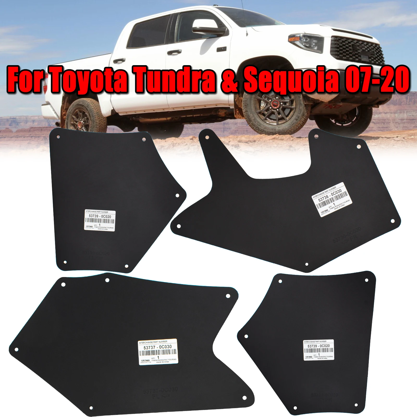

Для Toyota Tundra XK50 Sequoia XK60 2007-2020 брызговики брызговики вкладыши на крылья щит фартук уплотнительные расширения резиновые