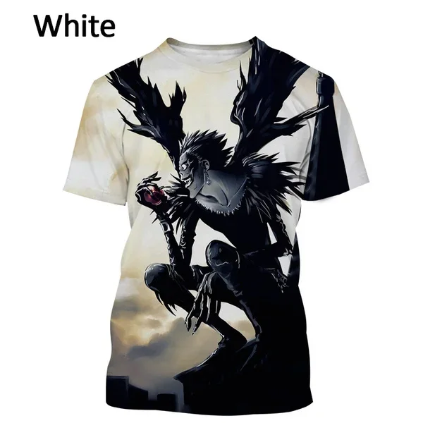 

Summer Japanese Anime Death Note 3d Print T Shirt for Man Fashion Popular Casual Short-sleeve Streetwear Y2K Top