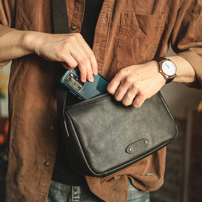 PNDME organizer luxury genuine leather men green crossbody bag fashion designer outdoor travel natural real cowhide shoulder bag