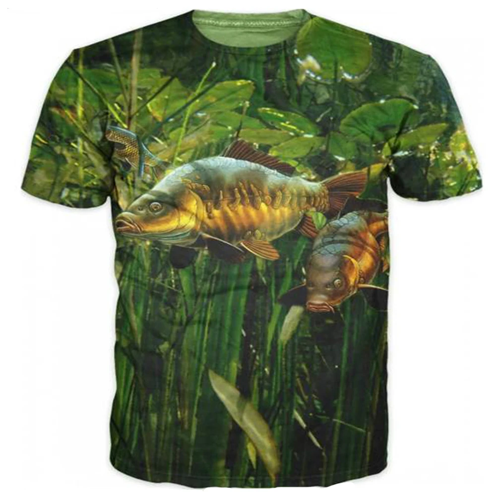 2023 3D Carp Fish Print Men Women T-shirt Casual Breathable Round Neck Harajuku Oversized T-shirts Male Tee Tops Men's Clothing images - 6