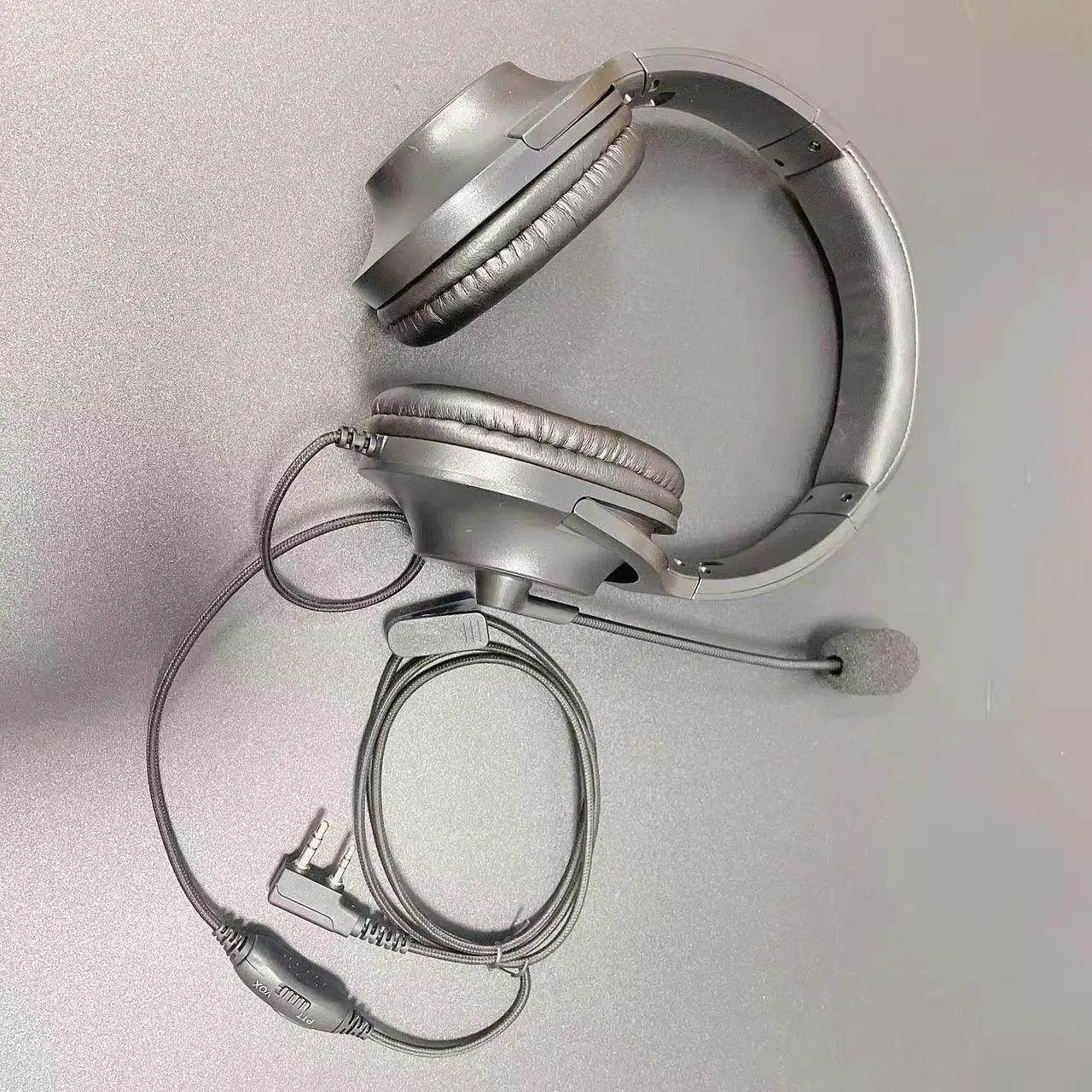 2 Pin Kenwood Baofeng UV-5R Puxing Quansheng Wouxun HYT Nexedge Two Way Radio Overhead Headsets Headphones with Boom Mic