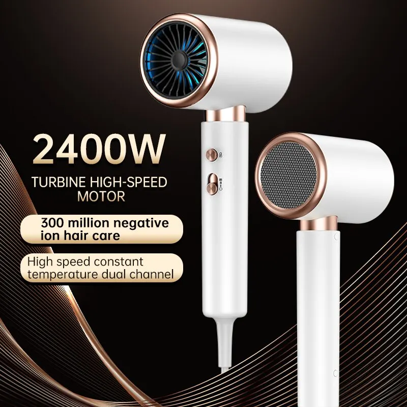 Hair Dryer, High-Speed Electric Turbine Airflow, Low Noise, Constant Temperature And Quick Drying, Suitable For Home Salons.