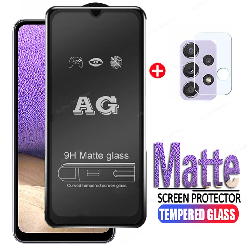 

Матовое закаленное стекло 2 в 1 для Samsung A32, защитная пленка для экрана, пленка для объектива Camea для Galaxy A32, A52, A52s, A72, зеркальное защитное стекло