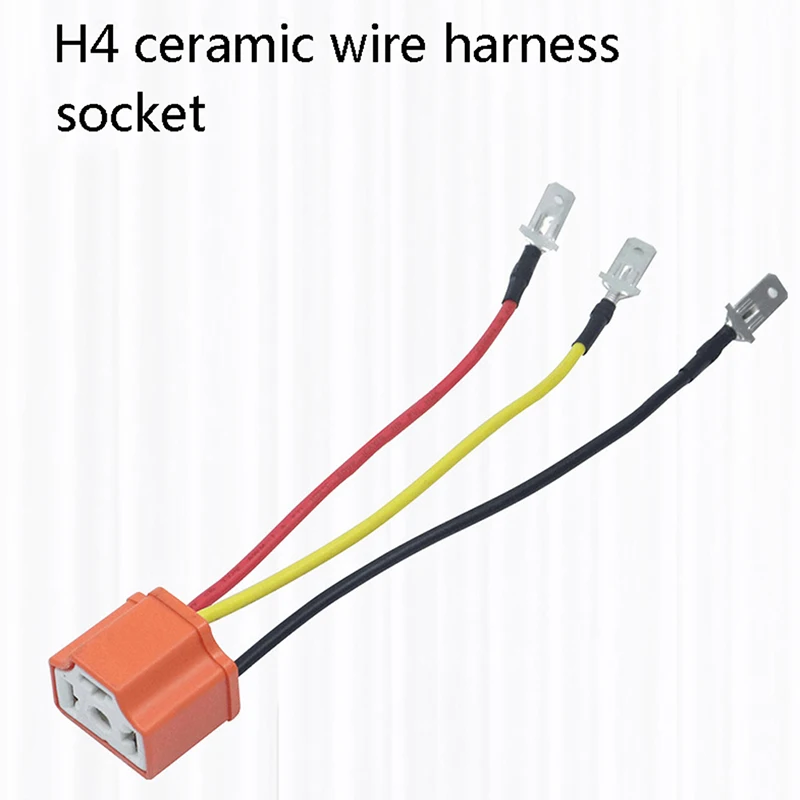 

Car LED Headlight Connector Socket Adapter for H4/9003/HB2 Female Pigtail Ceramic Headlight Connector Plug Adapter Socket