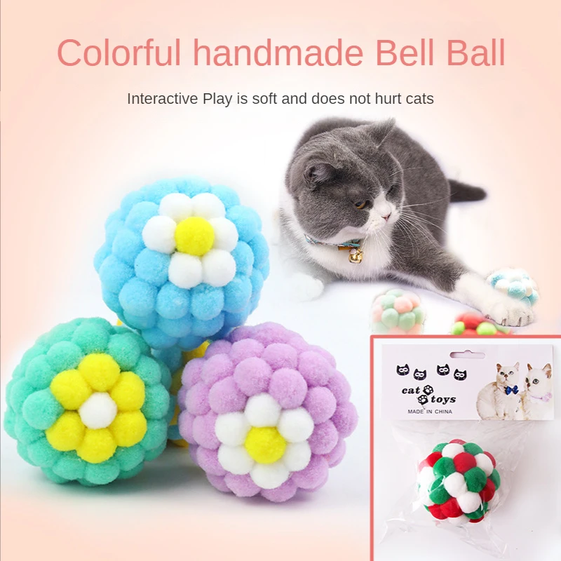 

Colorful Plush Bell Ball, Soft and Safe Cat Scratch Ball with Bell Sound, Enhance Cat's Fun and Joy Pet Products Cat Supplies